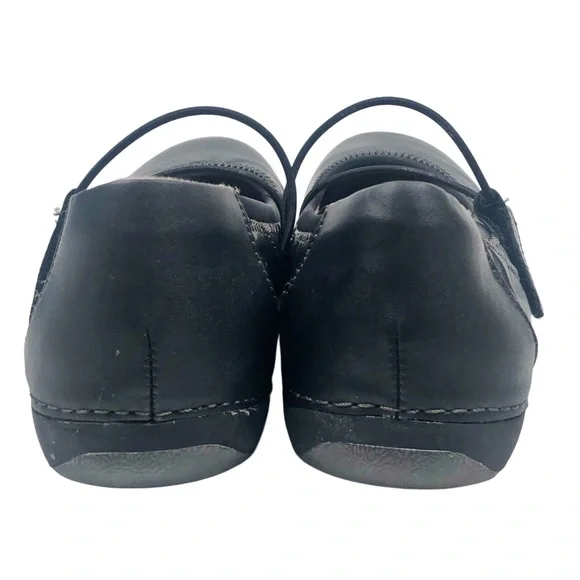 Earth Origins Black Leather Strap Flats Sz 10 - Picture 6 of 7